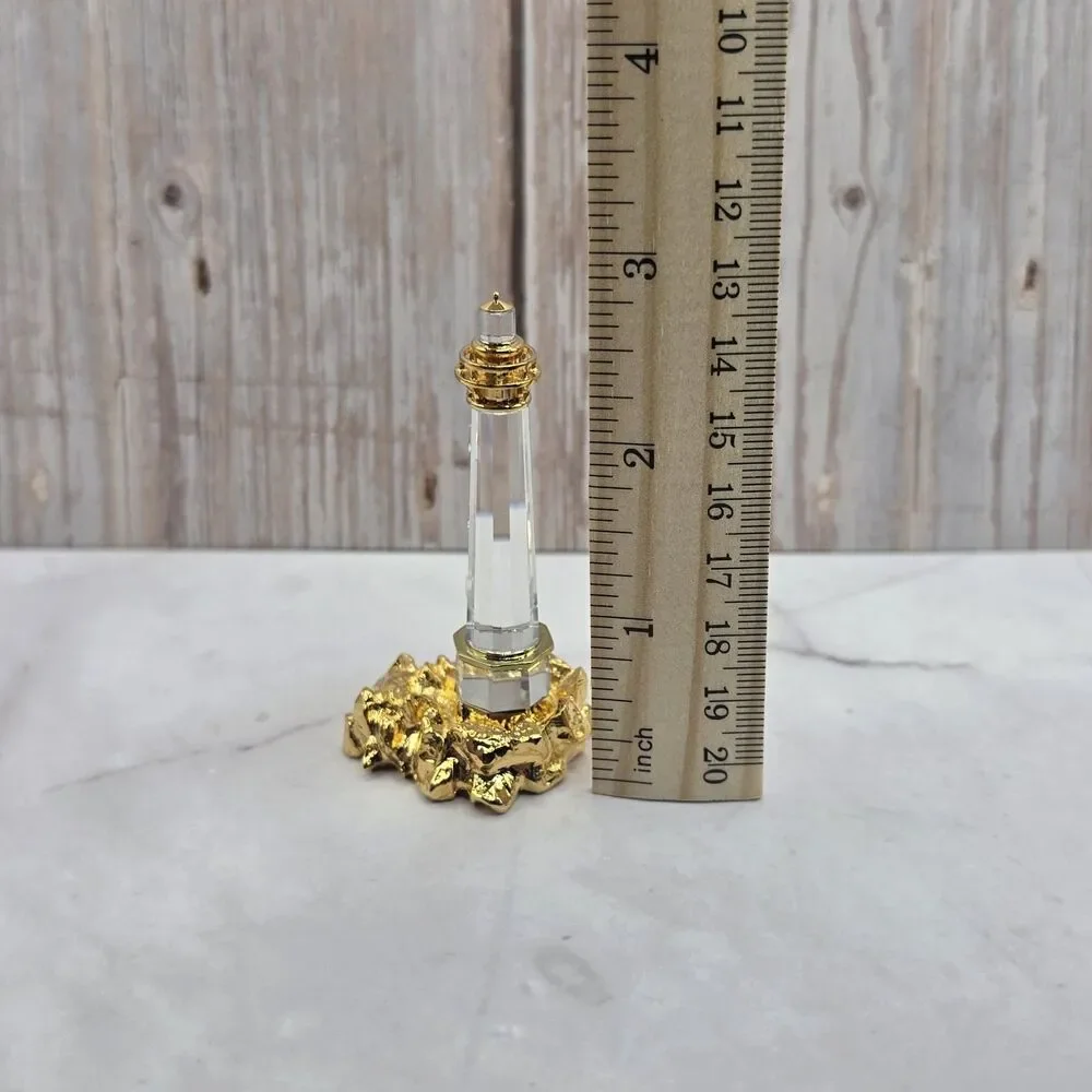 Swarovski 2002 Crystal Moments Figurine Gold Crystal Lighthouse 275013